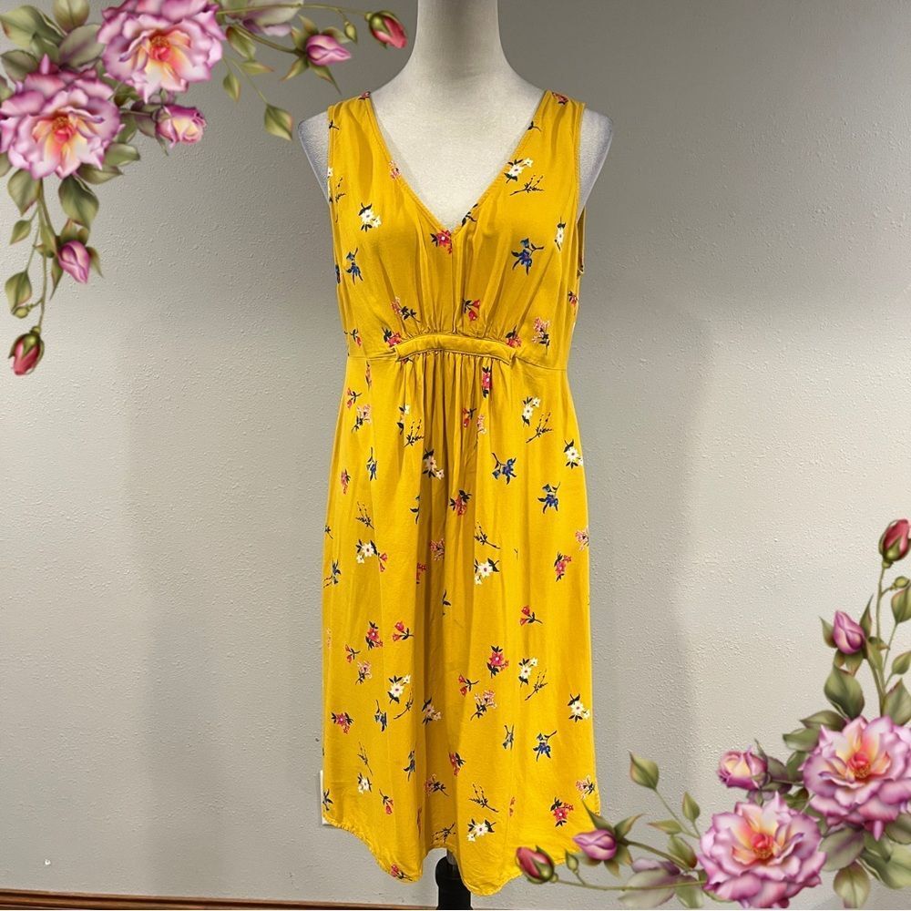 Old Navy Floral Yellow‎ Sleeveless maternity mini Dress size SP